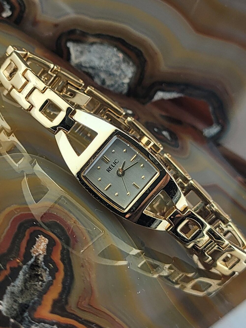 Womens Relic By Fossil Gold Stainless Steel Watch ZR33504